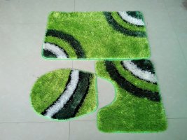 Hongri Korean Silk three-piece set: Soft and comfortable bathroom anti-slip mat, carpet, door mat, absorbent mat Specification image