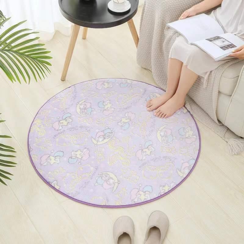 Red Sun carpet, round luminous carpet, living room carpet, modern and simple bedroom bedside carpet, anti-slip mat Specification image