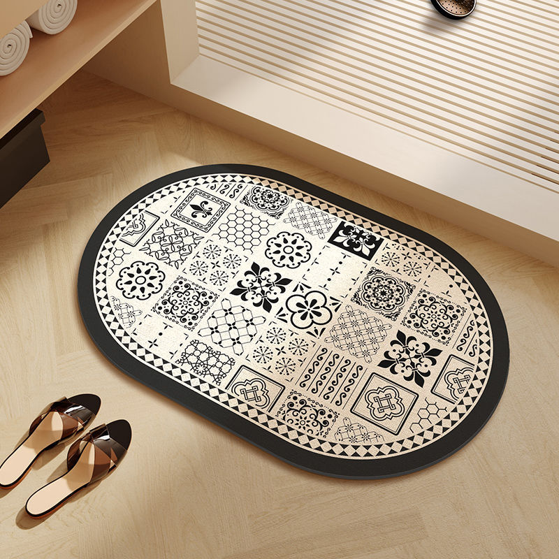 New Nordic bathroom diatom mud floor mat, anti-slip and water-absorbing foot mat, anti-slip, wear-resistant and quick-drying carpet for bathroom door Item Picture