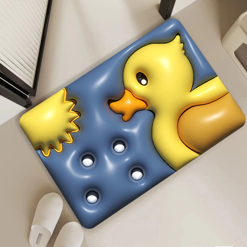 Douyin's best-selling in-stock 3D stereoscopic expansion flower soft diatom mud floor mat for bathroom, toilet and anti-slip foot mat Item Picture