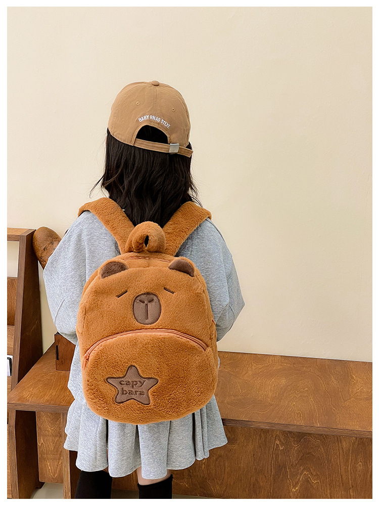 The new Capibara plush capybara is cute and versatile. It features a cartoon student backpack and an export cross-border bag pic 15