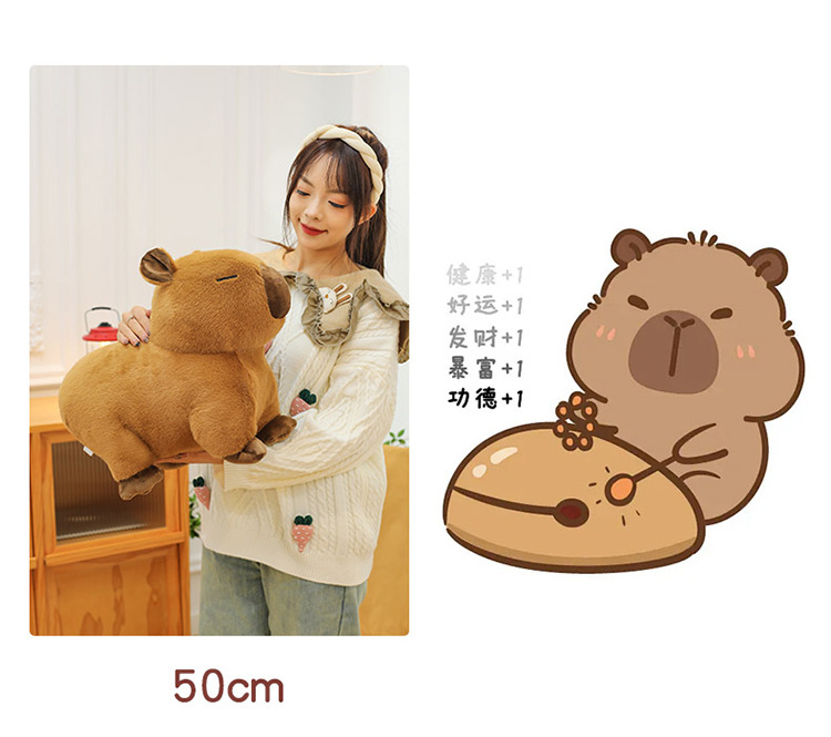 代发趴款卡皮巴拉毛绒玩具玩偶网红水豚抱枕卡皮巴拉公仔生日礼物详情11