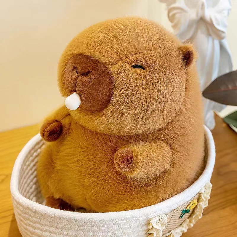 Wholesale of the popular and cute Capibara plush toys, cross-border Capybara dolls, and Capibara Papa ring dolls details Picture