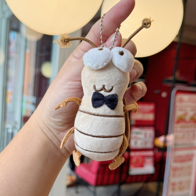 创意小蟑螂毛绒挂件可爱小强钥匙扣公仔玩偶包包挂饰娃娃礼物批发详情8