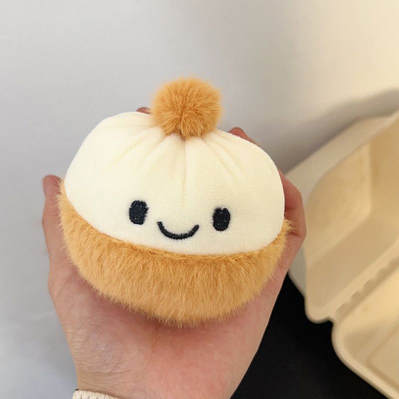 网红可爱小包子毛绒玩具公仔新款小笼包挂件挂饰钥匙扣玩偶批发详情4
