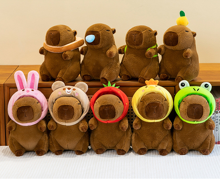 八寸卡皮巴拉毛绒玩具水豚公仔玩偶抓机娃娃婚庆抛洒礼品爆款批发详情3