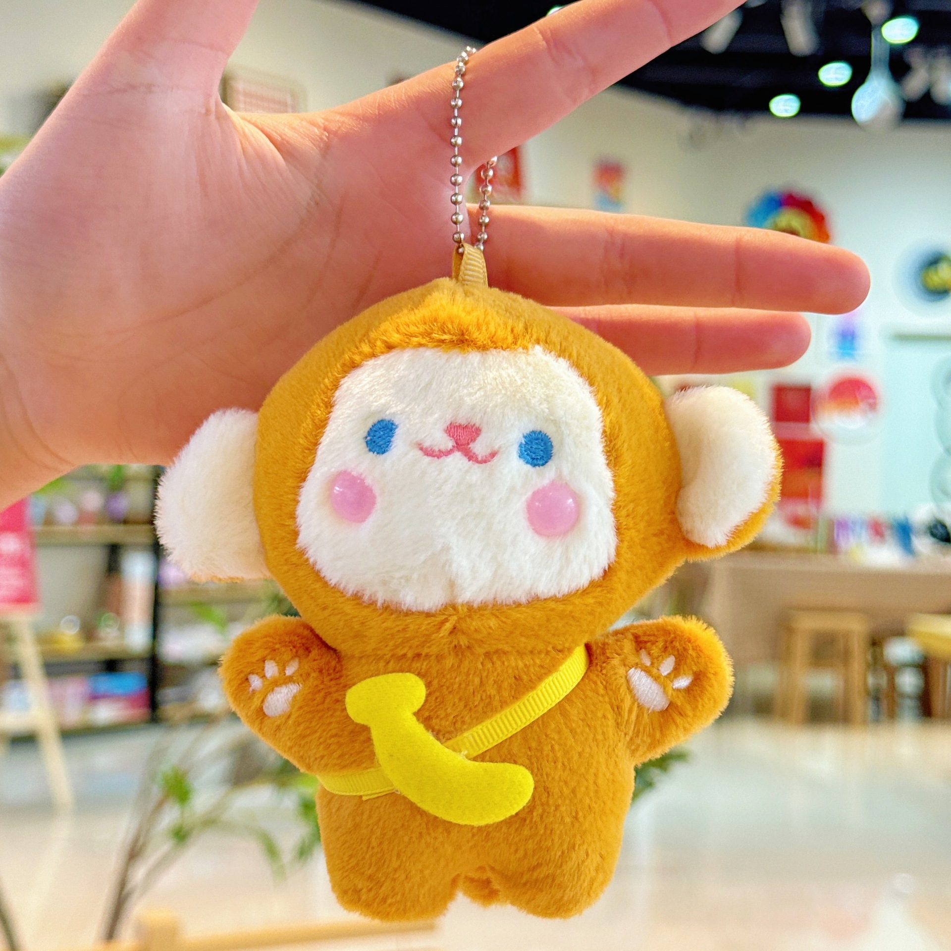 可爱创意背包挂件卡通礼物小猴子钥匙扣毛绒香蕉猴玩偶车钥匙链女详情5