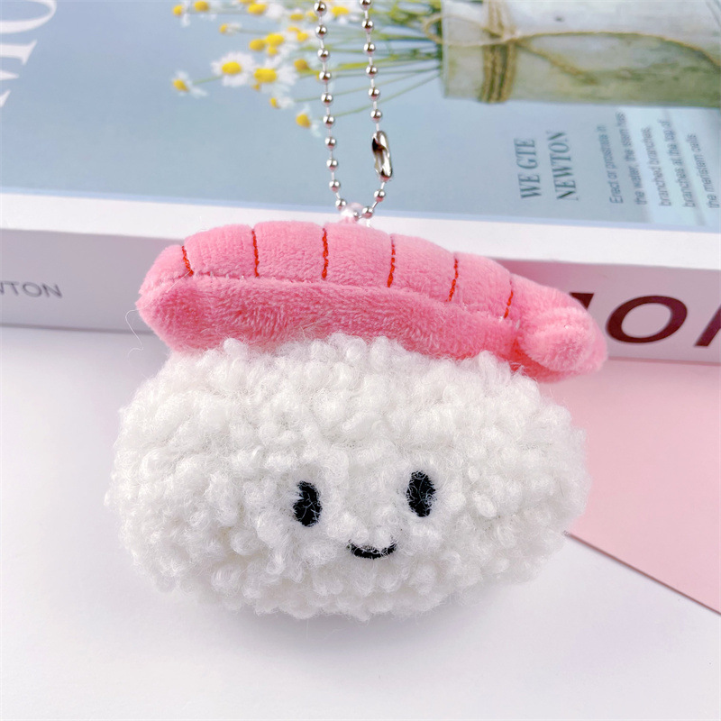 小红书爆款虾系饭团diy挂饰发饰高颜值少女心毛绒卡通包包挂件详情7