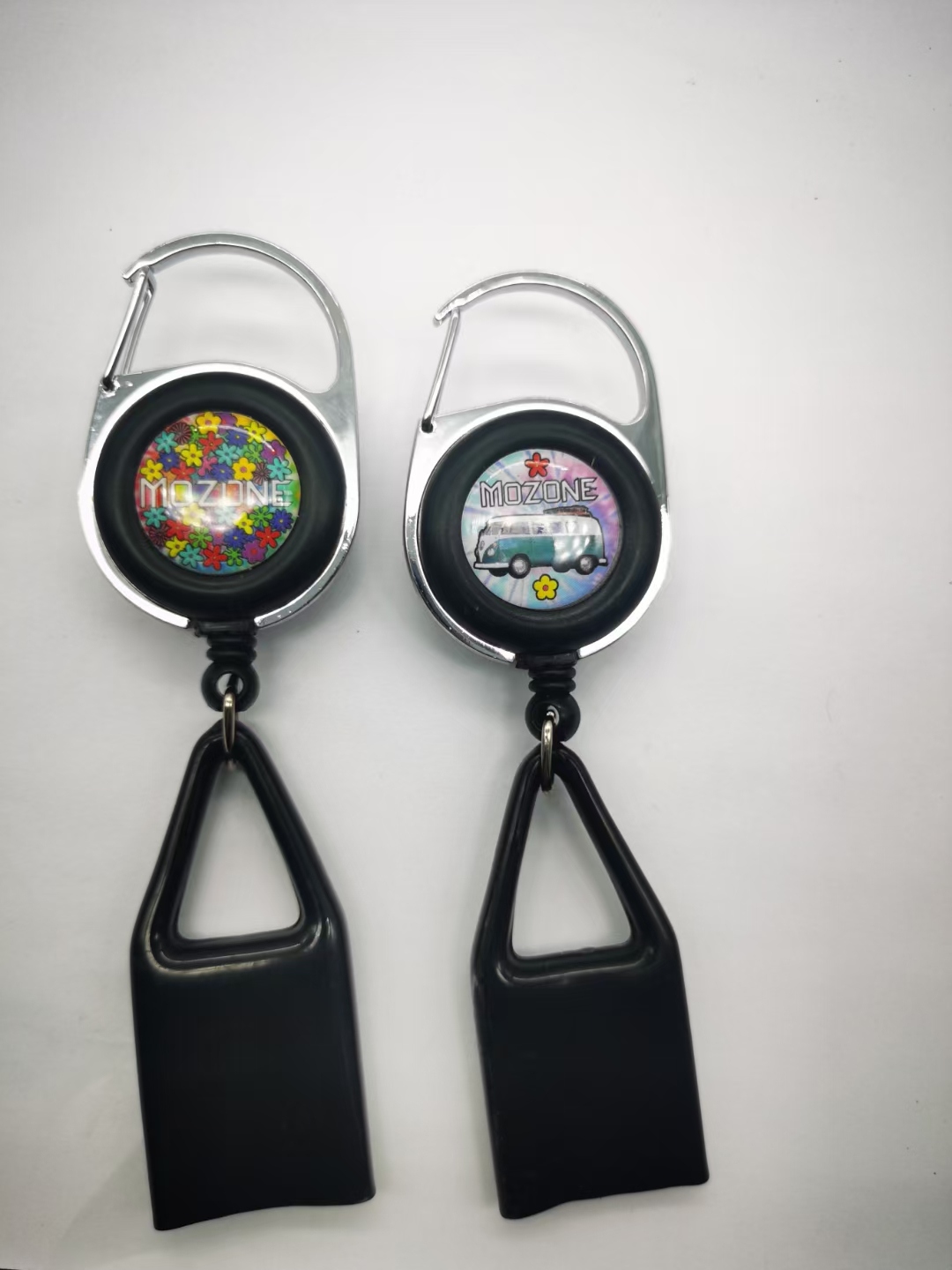 供应4公分半金属平面易拉扣 钢丝线或者尼龙绳易拉扣 证件扣详情6