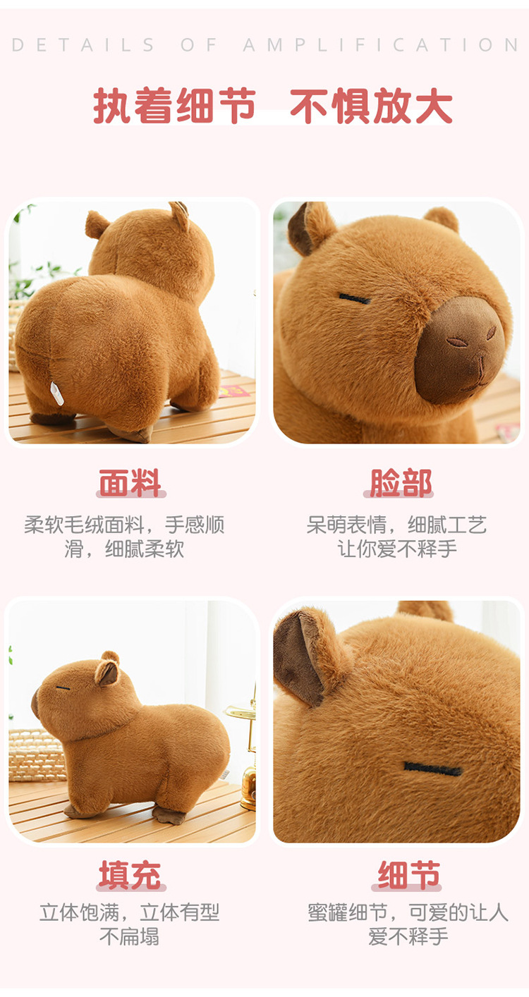 代发趴款卡皮巴拉毛绒玩具玩偶网红水豚抱枕卡皮巴拉公仔生日礼物详情14