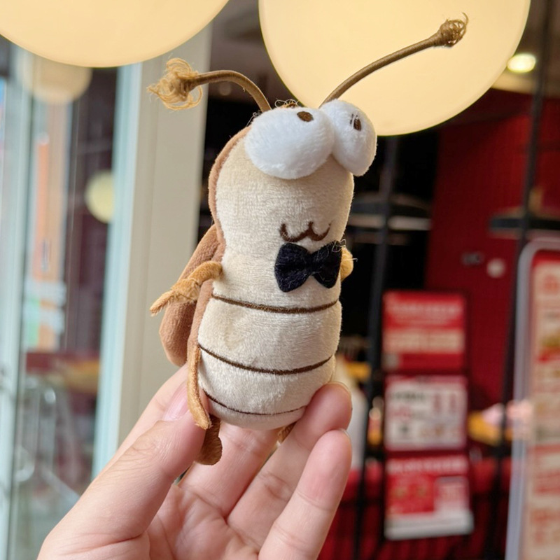 创意小蟑螂毛绒挂件可爱小强钥匙扣公仔玩偶包包挂饰娃娃礼物批发详情10