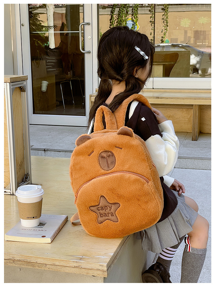 The new Capibara plush capybara is cute and versatile. It features a cartoon student backpack and an export cross-border bag pic 10