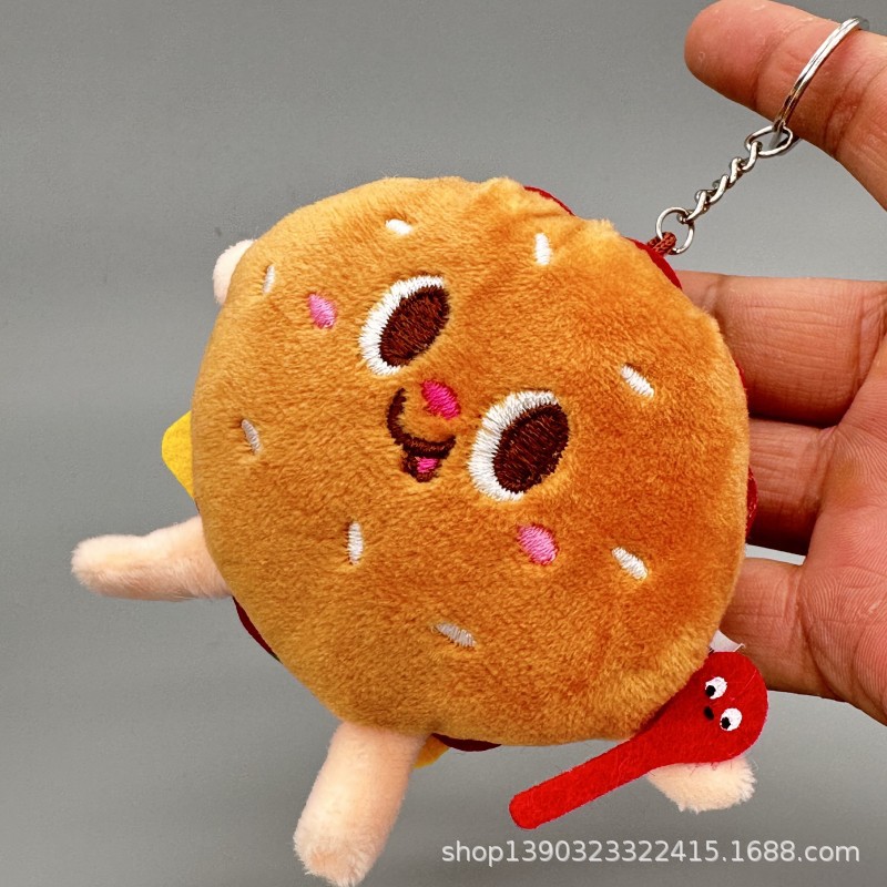 Creative claw machine, hamburger plush toy, hot dog, chicken leg, cute French fries, doll, keychain, pendant, small gift batch Item Picture