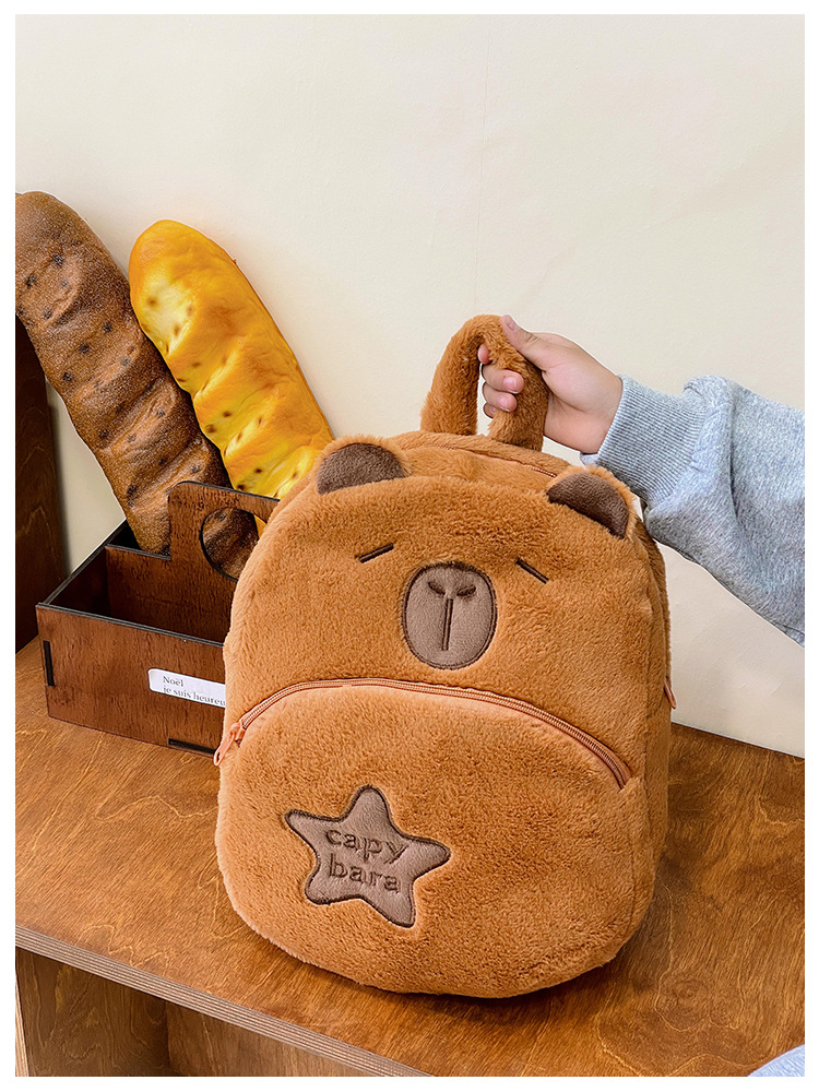 The new Capibara plush capybara is cute and versatile. It features a cartoon student backpack and an export cross-border bag pic 12