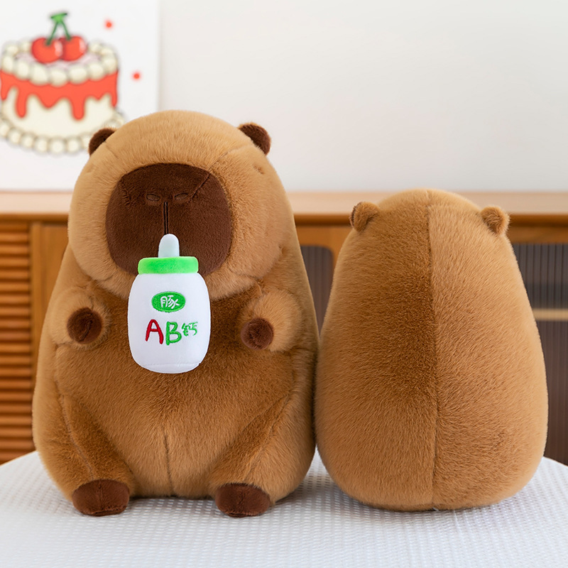 Wholesale of cross-border new baby bottle capybara plush toy figurines, wedding snot and stretching Kapipala dolls details Picture