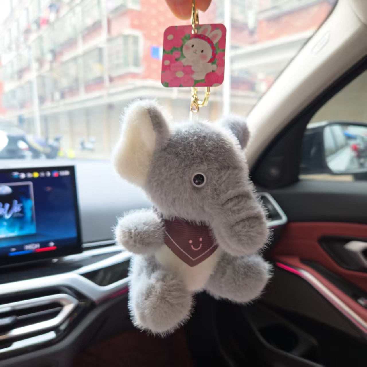 网红可爱萌围巾大象挂件毛绒玩具公仔书包包包挂饰钥匙扣娃娃玩偶详情7