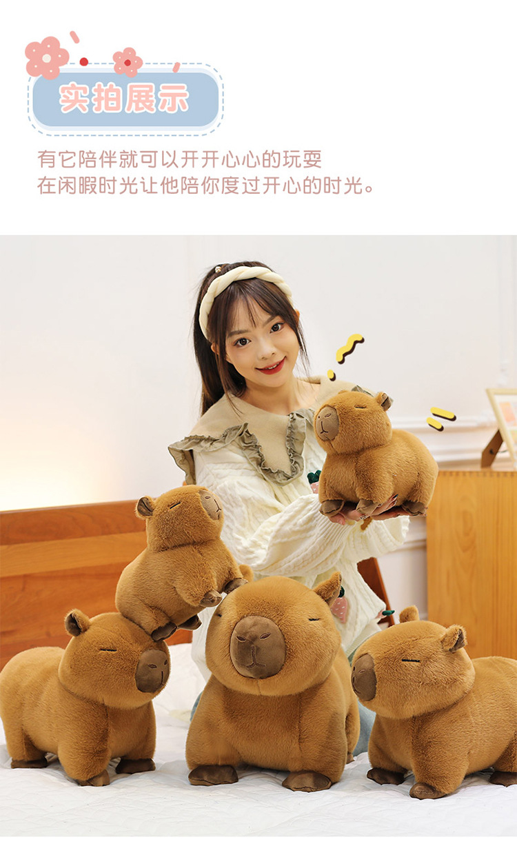 代发趴款卡皮巴拉毛绒玩具玩偶网红水豚抱枕卡皮巴拉公仔生日礼物详情18