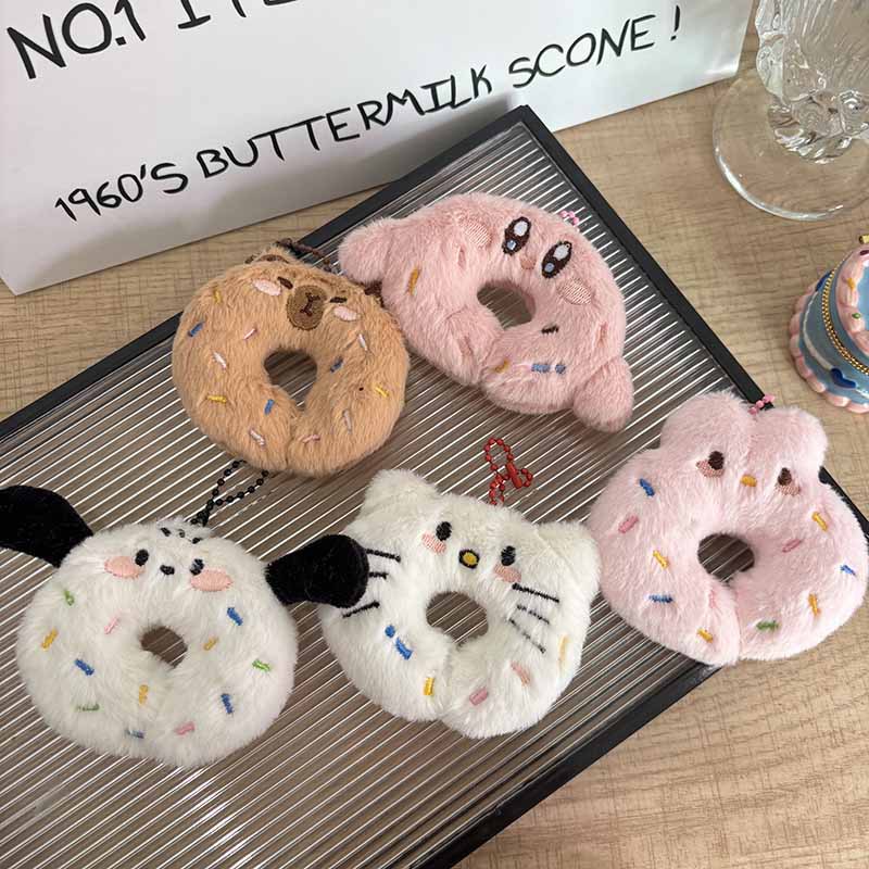 新款可爱三丽欧甜甜圈毛绒钥匙扣可爱卡通帕恰狗TK玩偶公仔挂件详情1