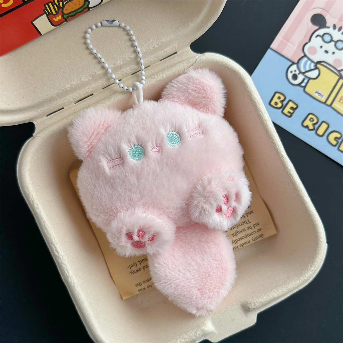 超可爱大号小猫团子网红吱吱叫钥匙扣书包挂链毛绒玩具小抓机礼物详情6