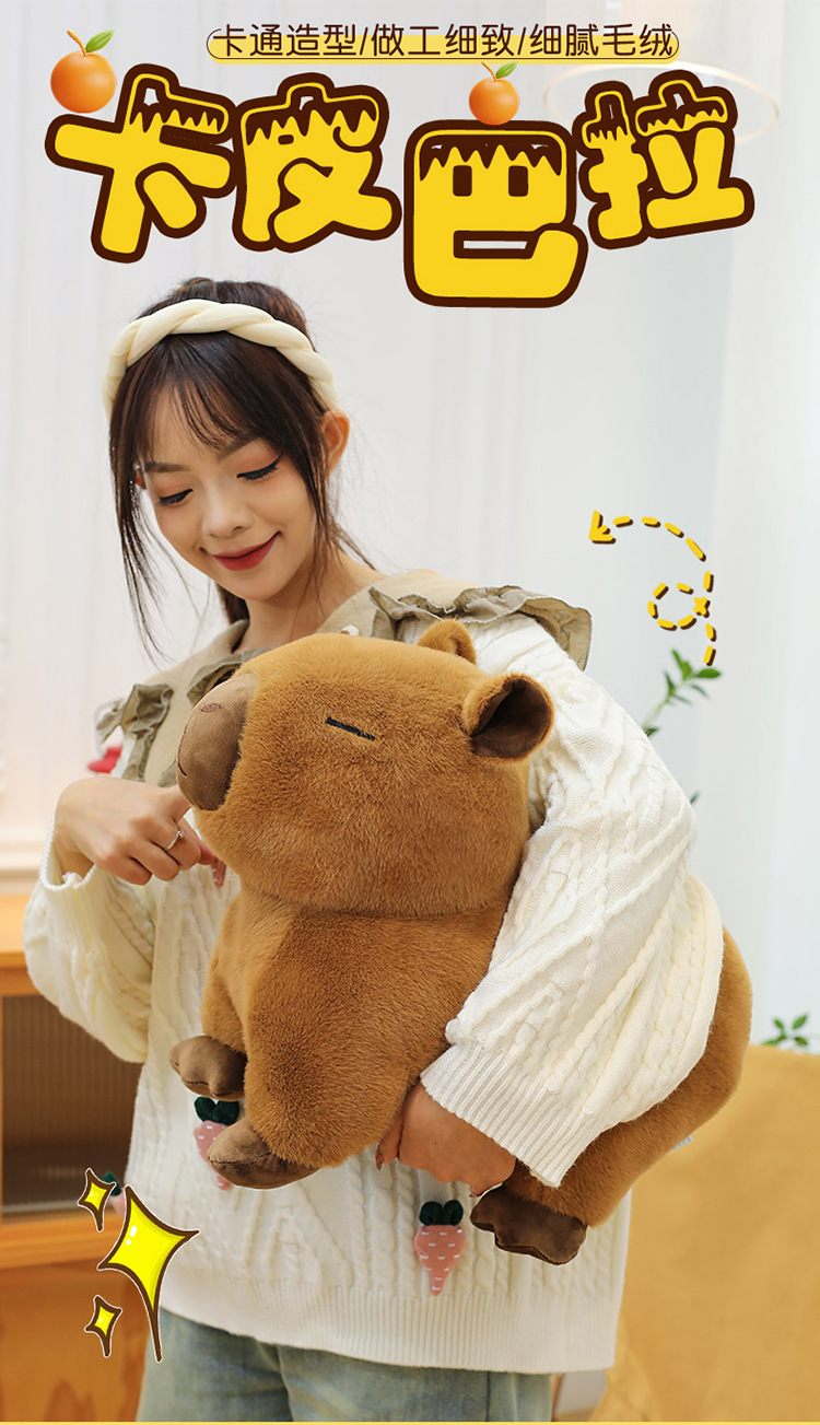 代发趴款卡皮巴拉毛绒玩具玩偶网红水豚抱枕卡皮巴拉公仔生日礼物详情1