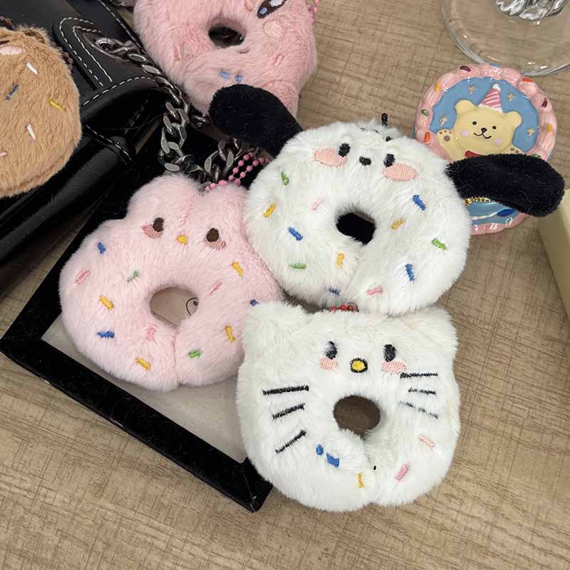 新款可爱三丽欧甜甜圈毛绒钥匙扣可爱卡通帕恰狗TK玩偶公仔挂件详情8