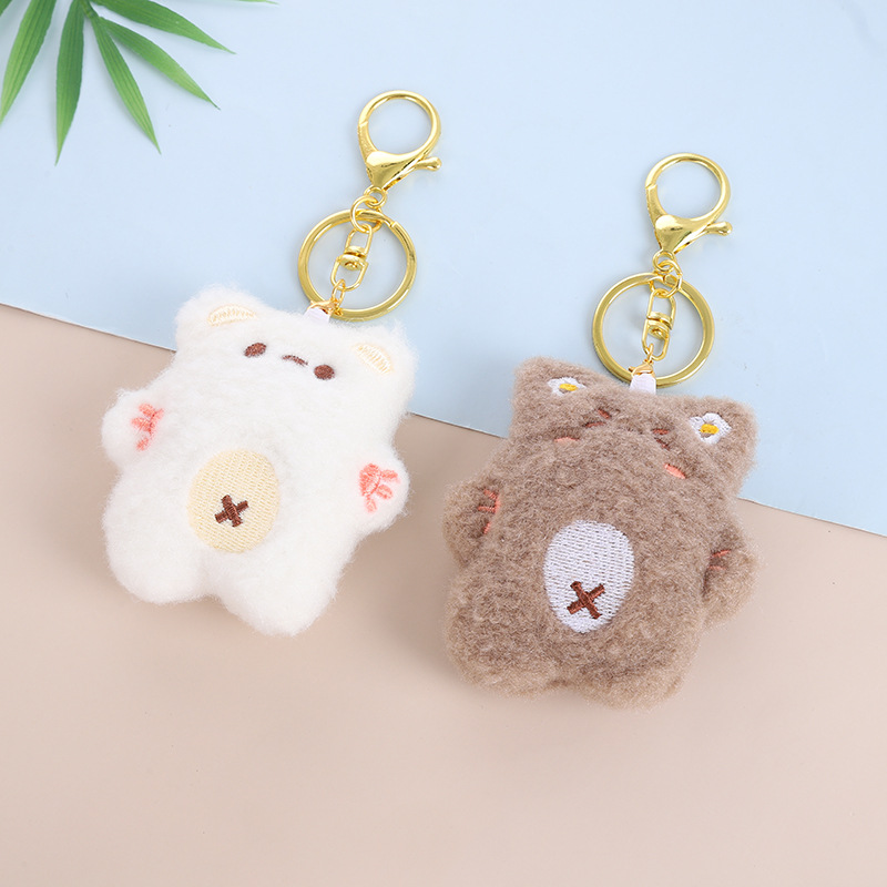 可爱卡通小熊毛绒公仔挂件少女心包包挂饰小红书同款钥匙扣详情4