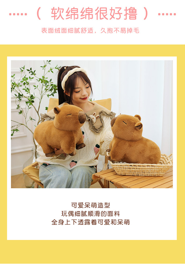 代发趴款卡皮巴拉毛绒玩具玩偶网红水豚抱枕卡皮巴拉公仔生日礼物详情15
