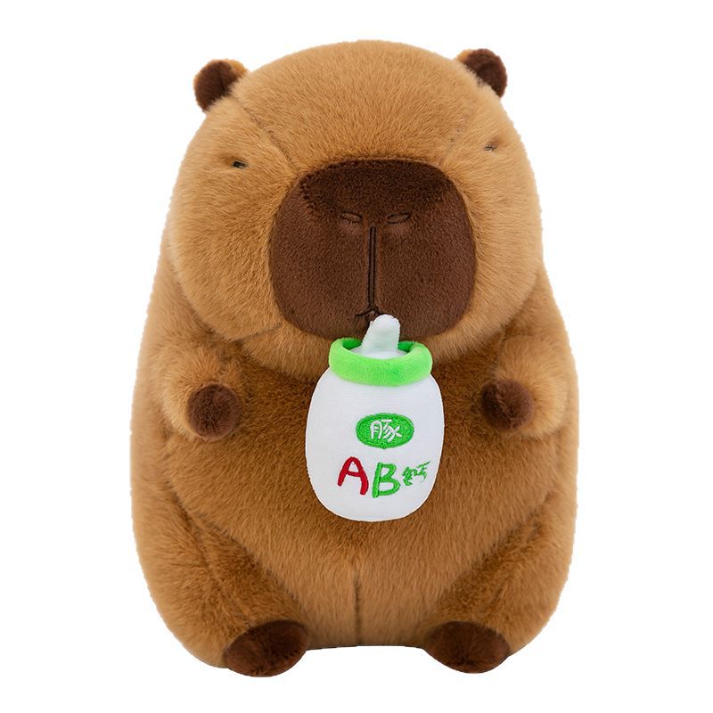 Wholesale of cross-border new baby bottle capybara plush toy figurines, wedding snot and stretching Kapipala dolls Application Scenario
