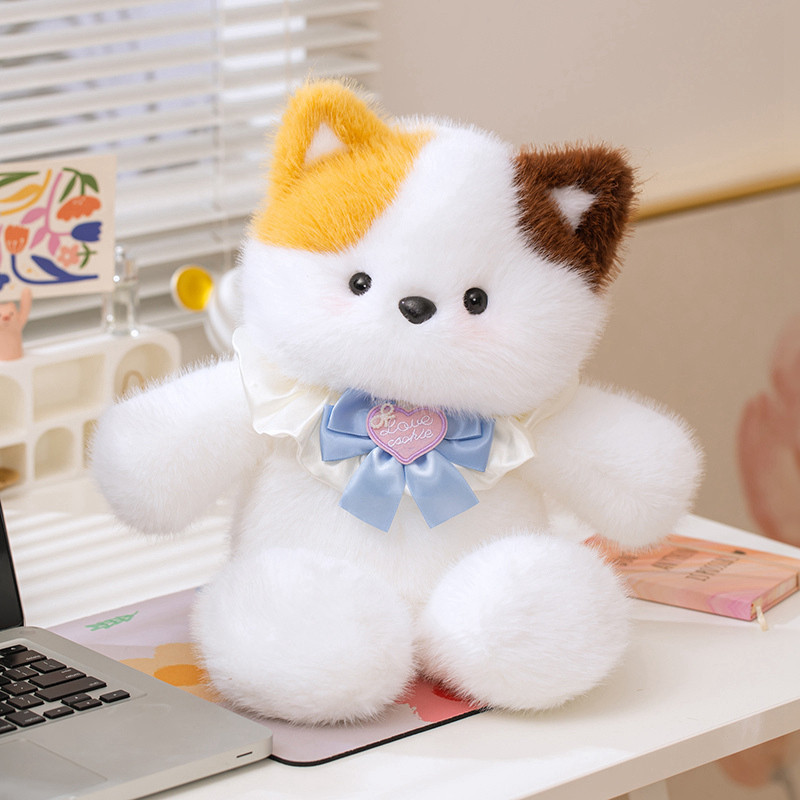 跑跑小熊三花猫可爱玩偶公仔动物仔仔摆件毛绒玩具娃娃女生日礼物详情14