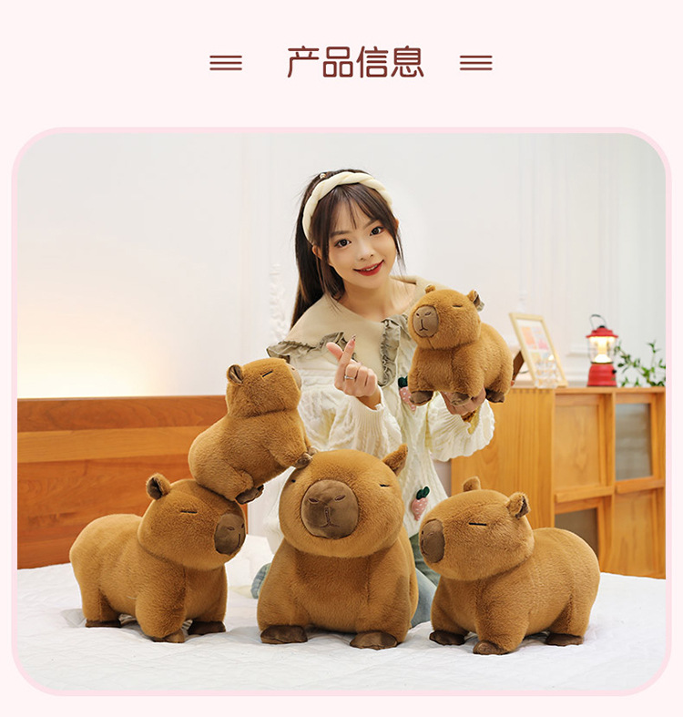 代发趴款卡皮巴拉毛绒玩具玩偶网红水豚抱枕卡皮巴拉公仔生日礼物详情7