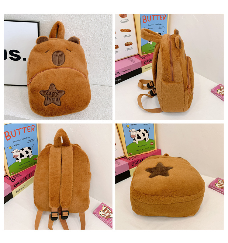 The new Capibara plush capybara is cute and versatile. It features a cartoon student backpack and an export cross-border bag pic 21