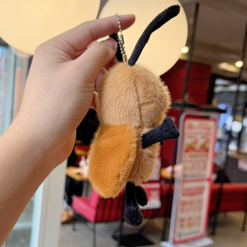 创意小蟑螂毛绒挂件可爱小强钥匙扣公仔玩偶包包挂饰娃娃礼物批发详情7