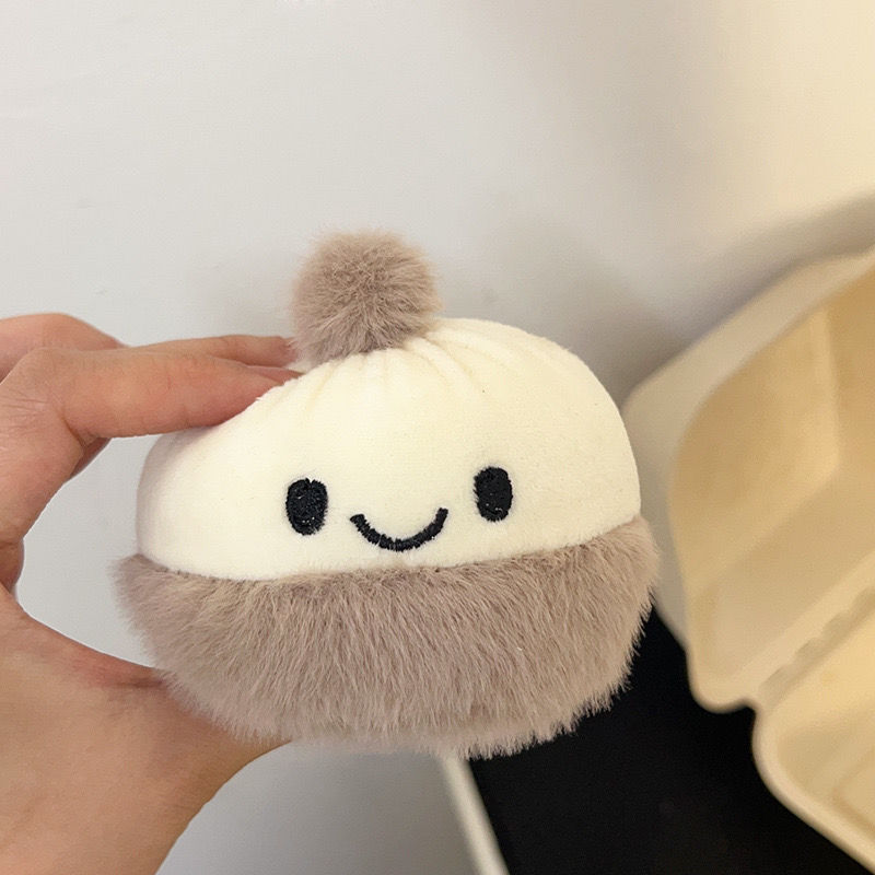 网红可爱小包子毛绒玩具公仔新款小笼包挂件挂饰钥匙扣玩偶批发详情5