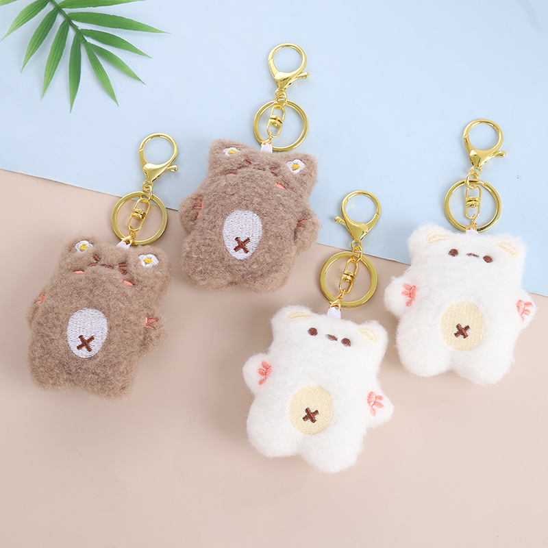 可爱卡通小熊毛绒公仔挂件少女心包包挂饰小红书同款钥匙扣详情1