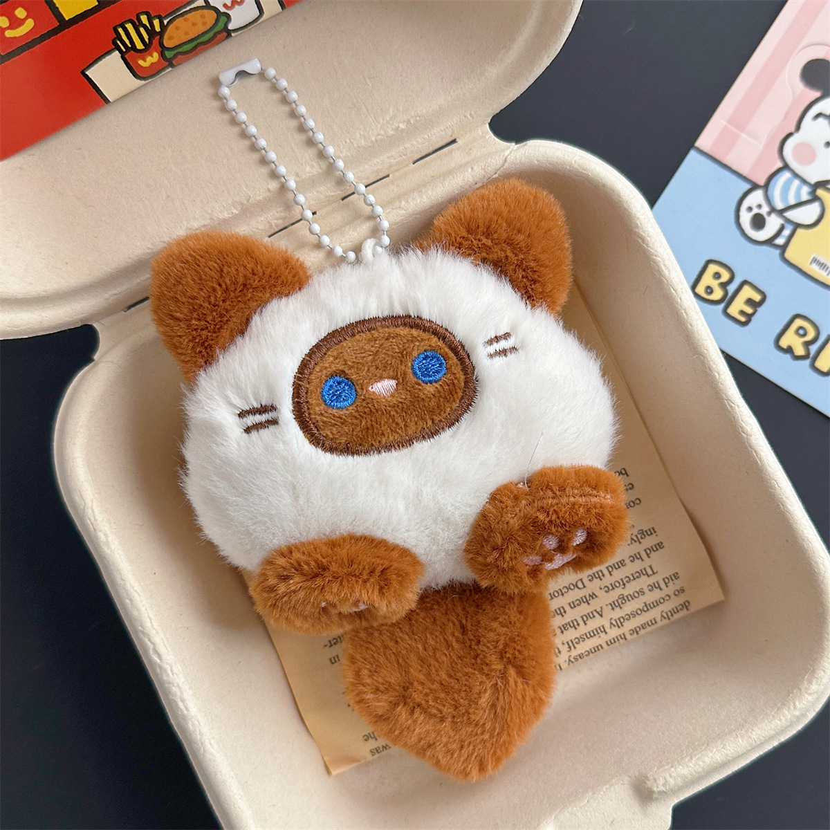 超可爱大号小猫团子网红吱吱叫钥匙扣书包挂链毛绒玩具小抓机礼物详情7