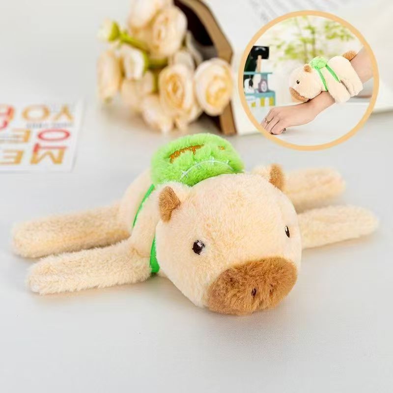 外贸乌龟卡皮巴拉车载水豚啪啪圈装饰品手环豚鼠手腕毛绒玩偶公仔详情14