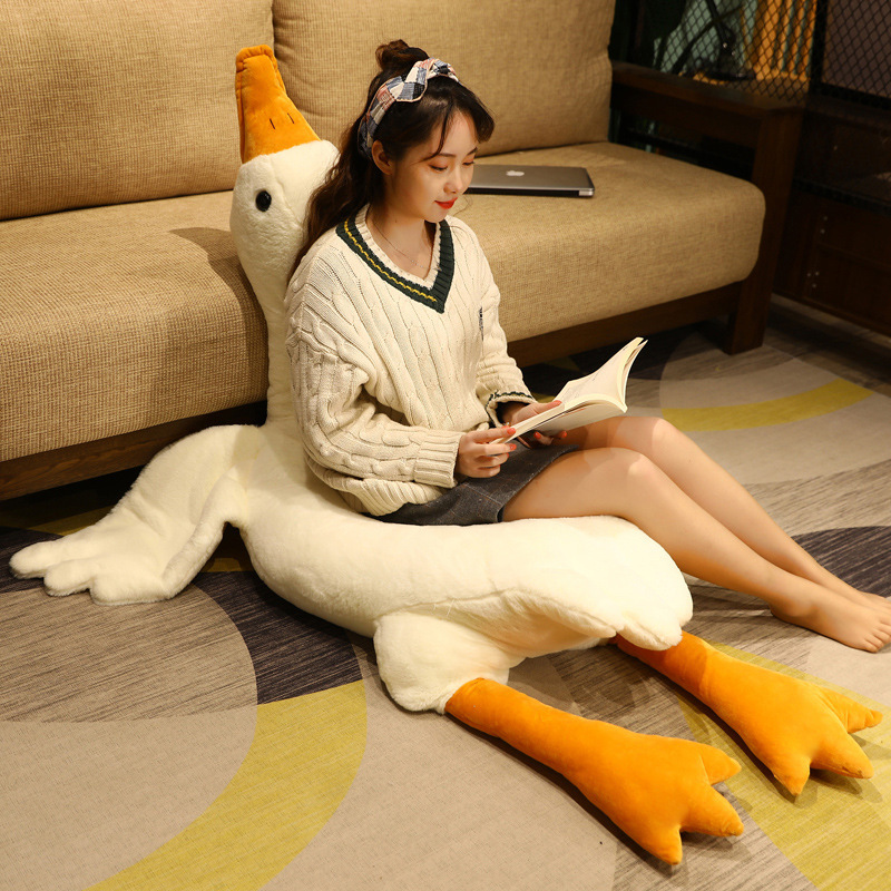 Big white goose, big goose exhaust pillow, sleeping pillow, doll pillow, plush toy, sleeping doll, sleeping on the bed details Picture