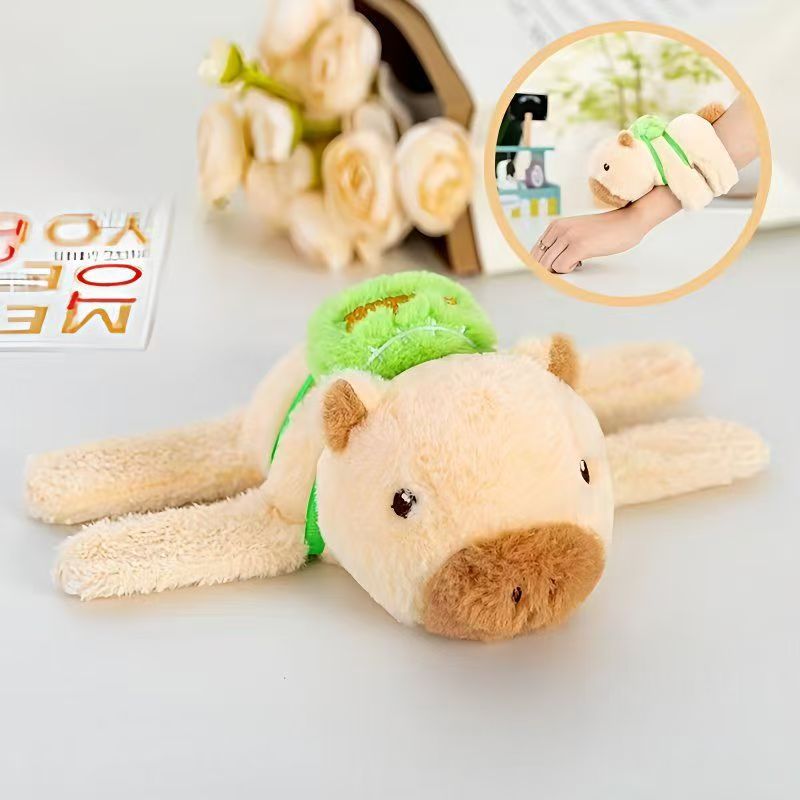 外贸乌龟卡皮巴拉车载水豚啪啪圈装饰品手环豚鼠手腕毛绒玩偶公仔详情11