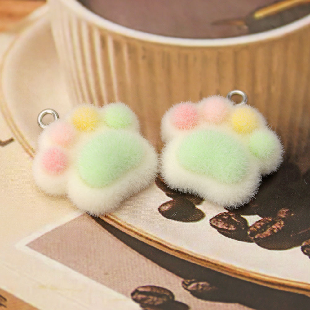 新品植绒猫抓可爱呆萌吊坠DIY手工饰品钥匙扣包包挂件桌面小摆件