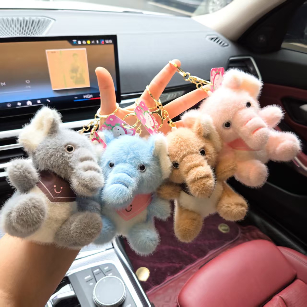 网红可爱萌围巾大象挂件毛绒玩具公仔书包包包挂饰钥匙扣娃娃玩偶详情1