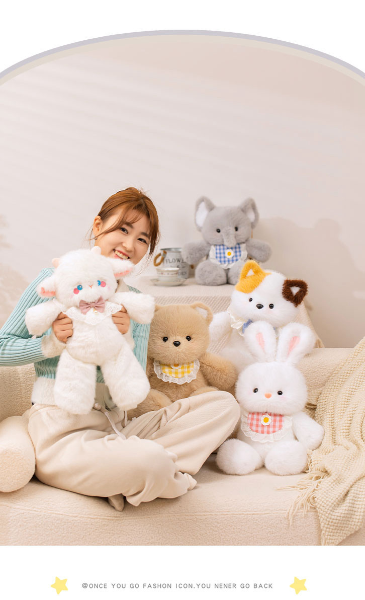 跑跑小熊三花猫可爱玩偶公仔动物仔仔摆件毛绒玩具娃娃女生日礼物详情34