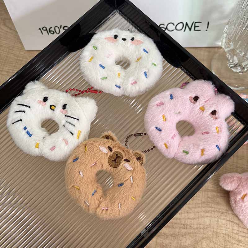 新款可爱三丽欧甜甜圈毛绒钥匙扣可爱卡通帕恰狗TK玩偶公仔挂件详情2