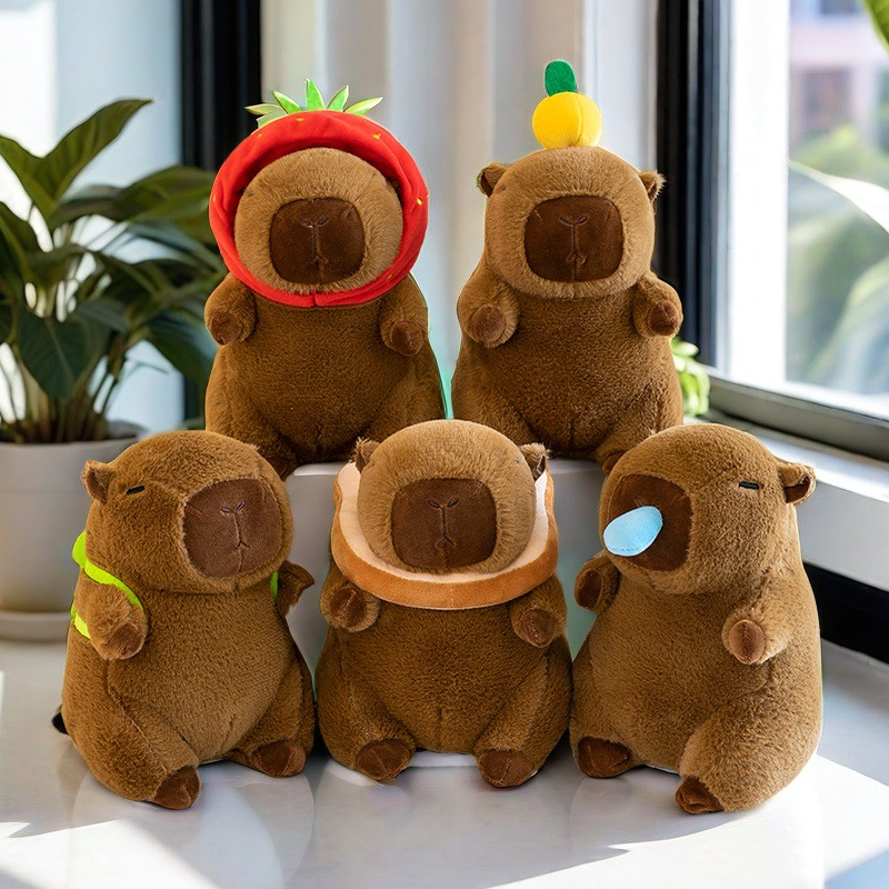 八寸卡皮巴拉毛绒玩具水豚公仔玩偶抓机娃娃婚庆抛洒礼品爆款批发