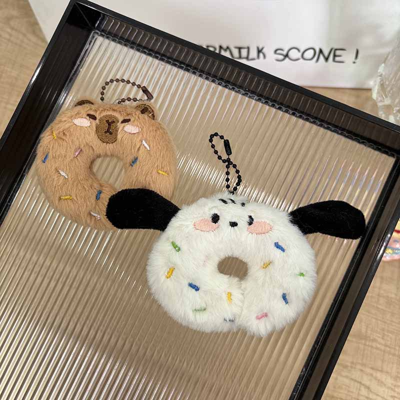 新款可爱三丽欧甜甜圈毛绒钥匙扣可爱卡通帕恰狗TK玩偶公仔挂件详情5