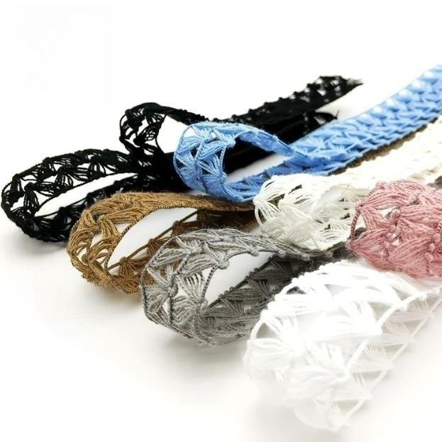 【批发】1.5cm勾边网格织带中式汉服茶服中国风国民学生女装服饰花边配饰