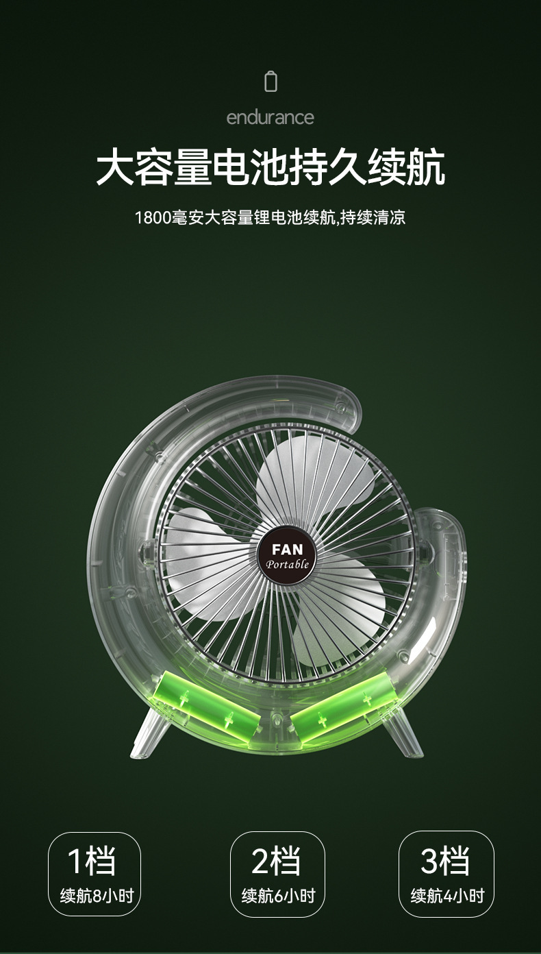 跨境幻彩跑马灯风扇桌面氛围灯办公usb充电家用迷你便携式电风扇详情13