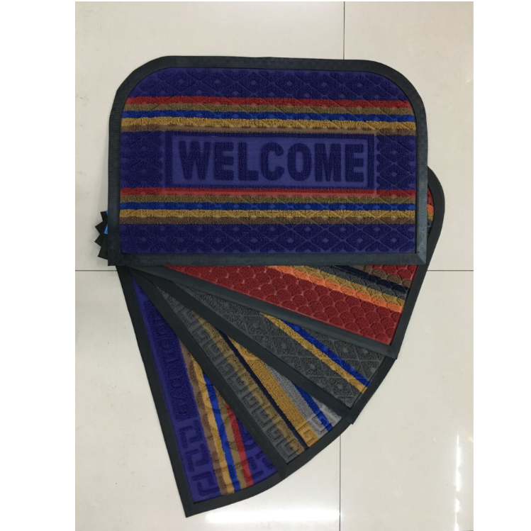 北美彩色圈绒压花地垫脚垫吸水防滑地垫橡胶垫门垫浴室垫厨房脚垫跨境出口跨境超纤地垫强吸水止滑半圆家用地毯卧室玄关客厅茶几踩