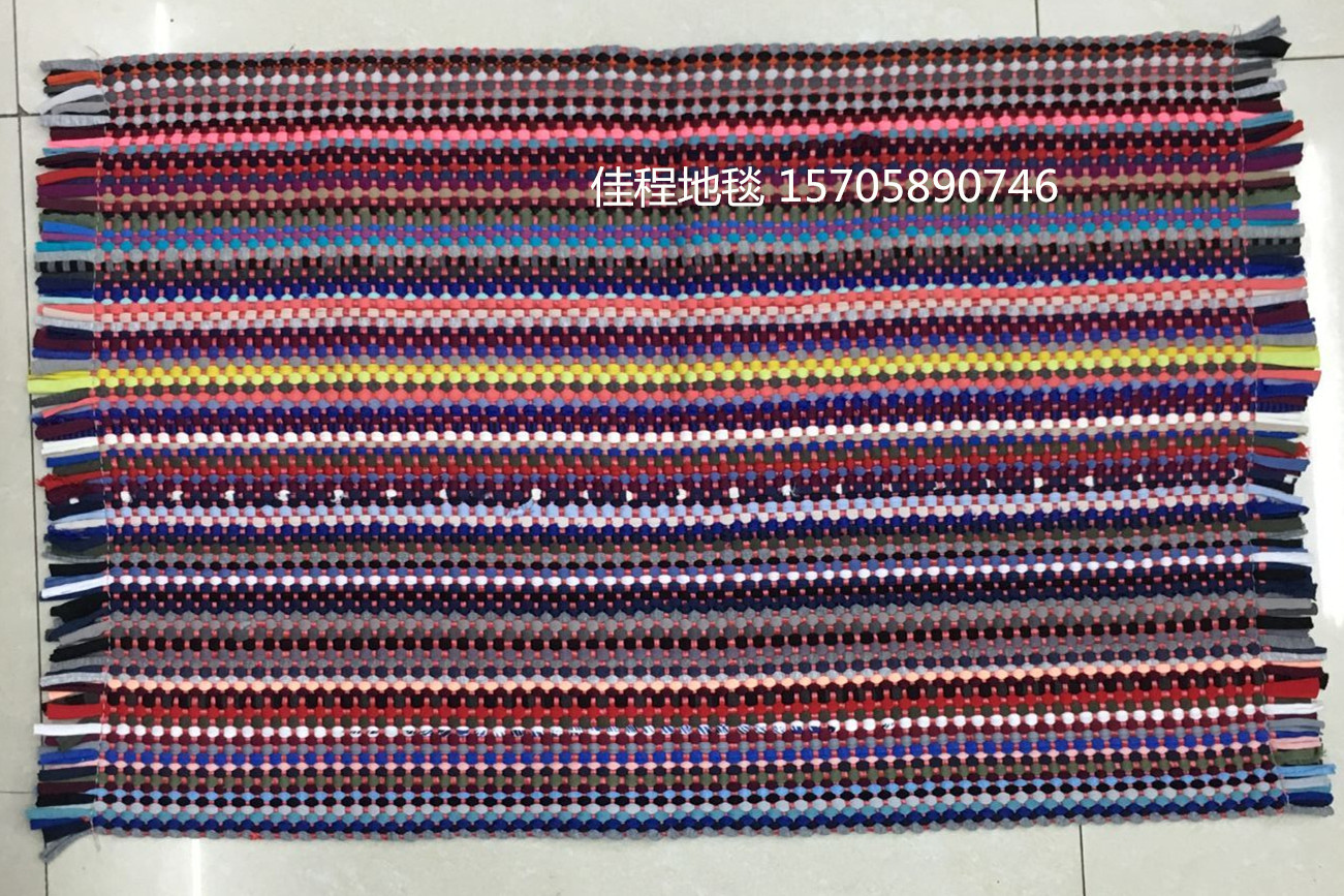 印度热卖红绳棉布垫棉布条地垫布条编织垫棉布编织垫 家用垫 外贸
