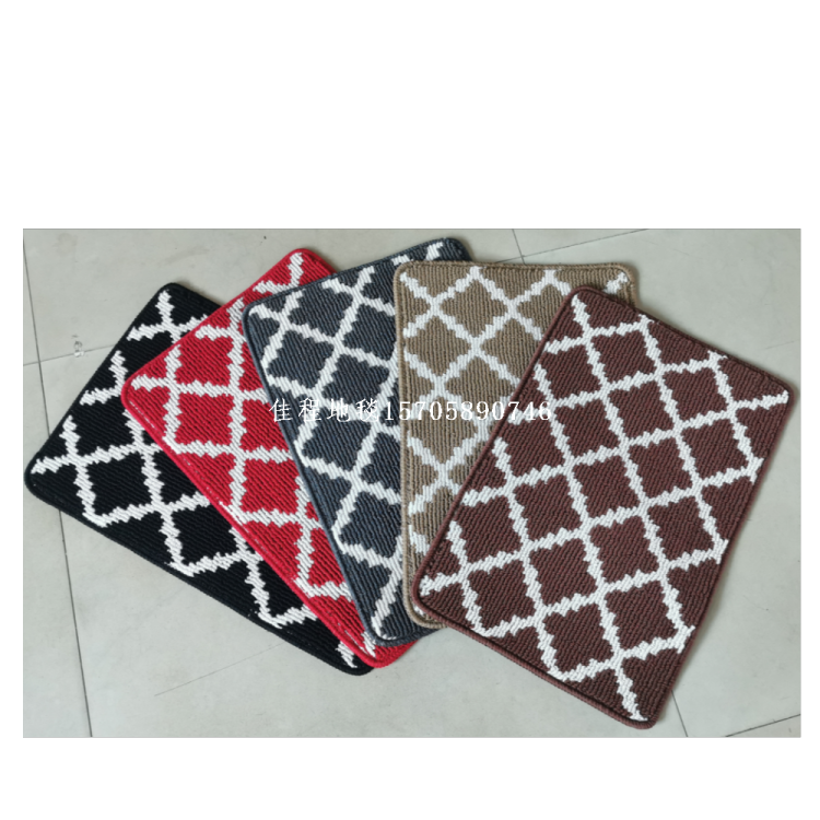 High-quality export floor MATS, two-color jacquard floor MATS, carpets, polypropylene door MATS, floor MATS, carpets, geometric patterns, cross-border export printed carpets, floor MATS, combination bathroom toilet MATS, three-piece set, crystal velvet high-definition printed mat collar