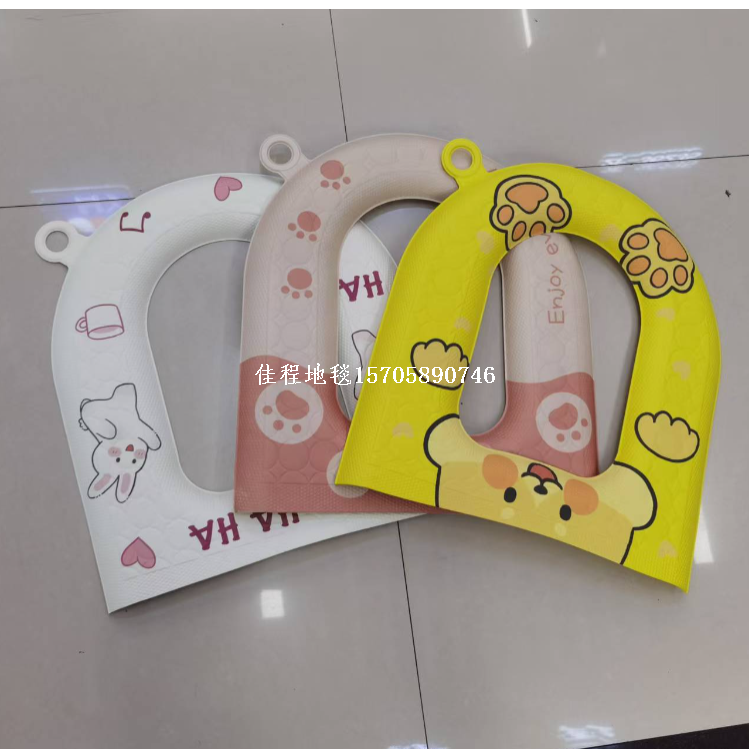 北美洲 跨境马桶垫坐垫四季通用坐便垫EVA可擦洗防水印花马桶坐垫跨境出口超细纤维平绒渐变色地垫 玄关 卧室 客厅 浴室 